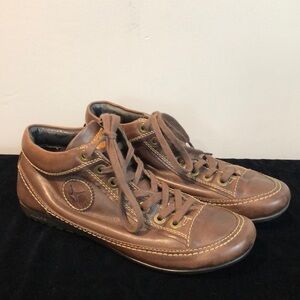 Pikolinos Soft Brown Leather Mid Top Sneakers Shoes Size 39 US 9